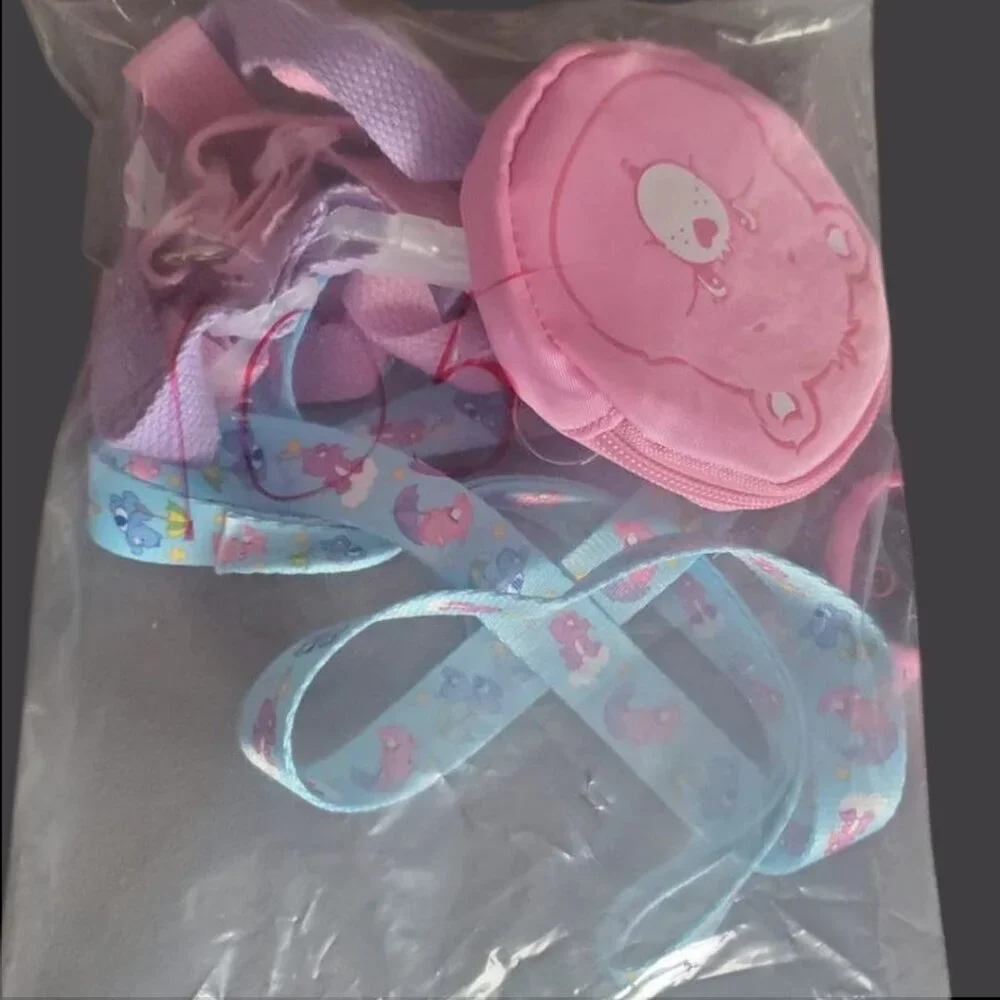 Care Bears Cartoon Bear Pet Chest Harness Printed Leash Set pink/blue One Size